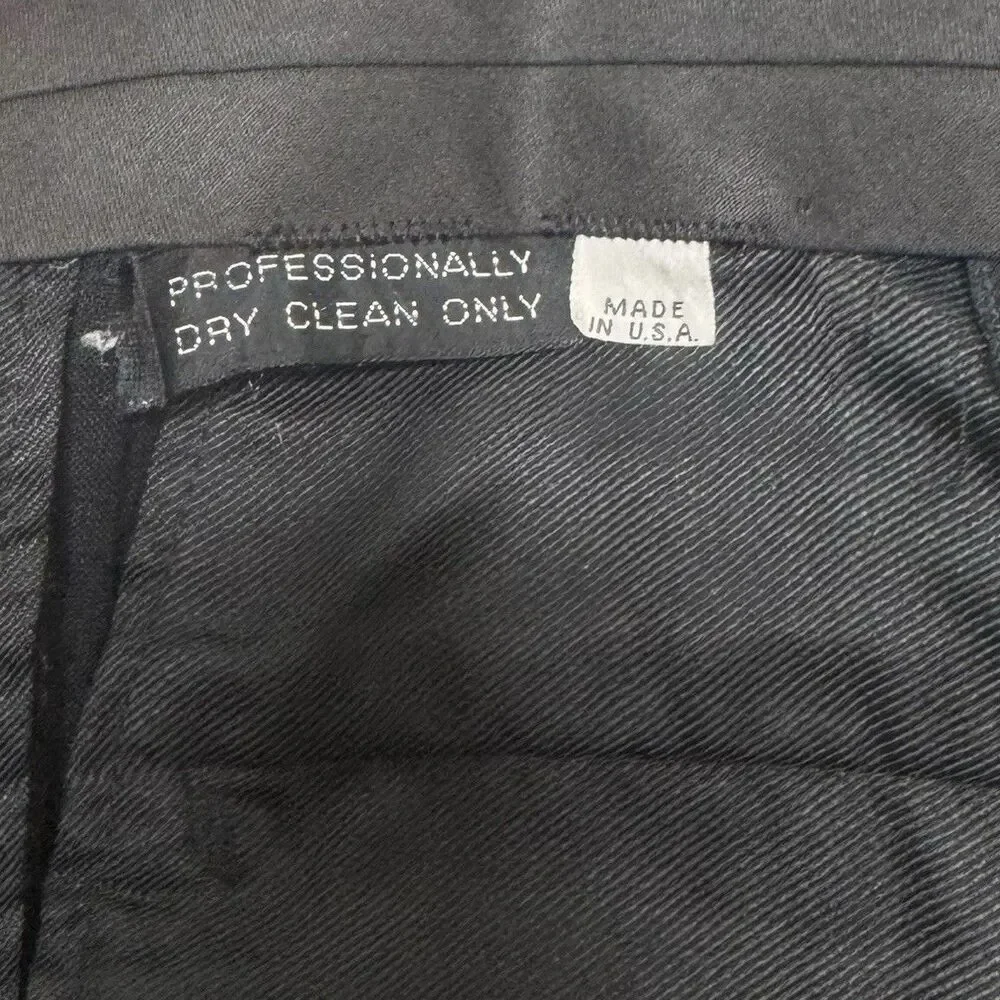VTG Christian Dior Monsieur Black Tuxedo 44R 35x31.5 Satin Stripe Pants 2 Piece